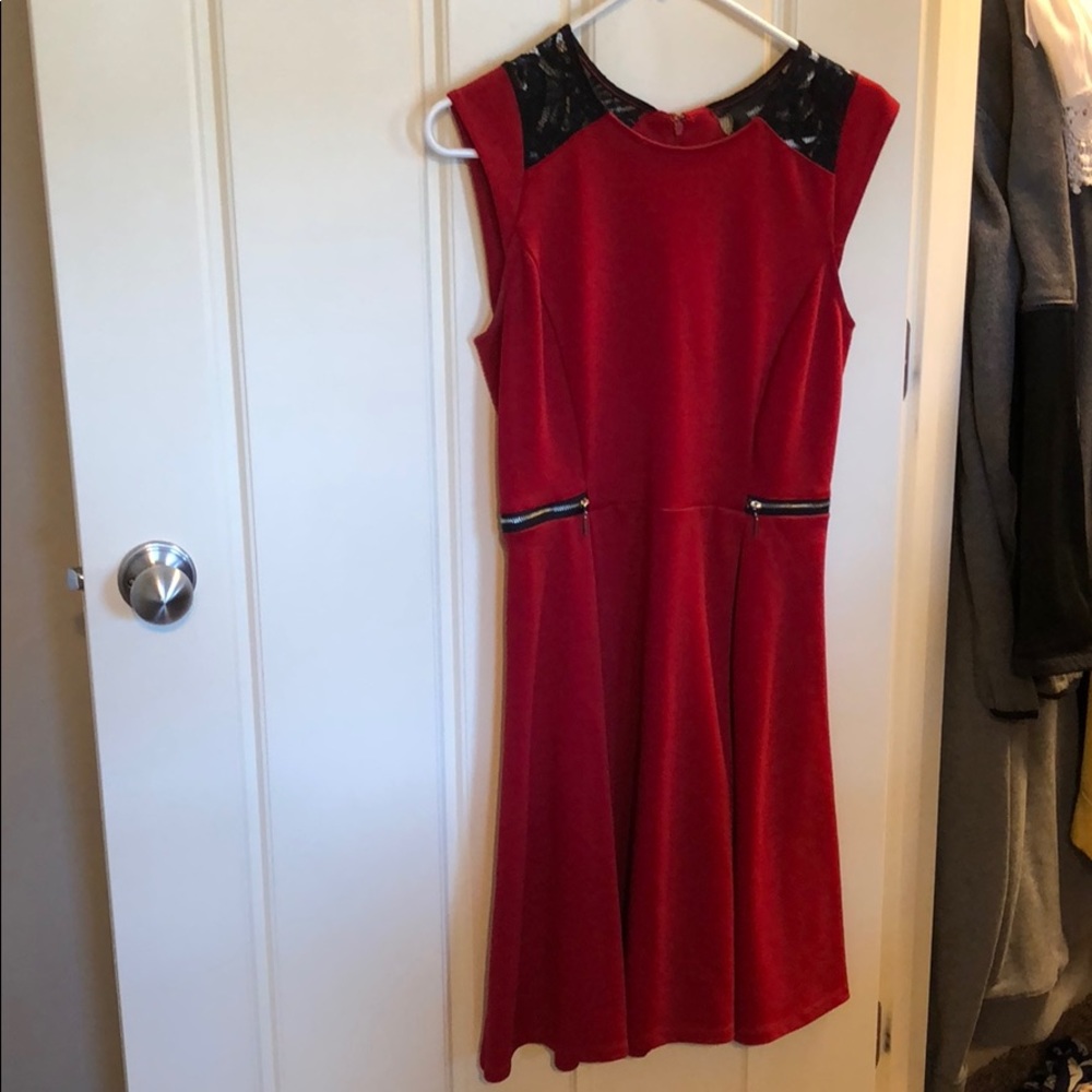 Red and black dress